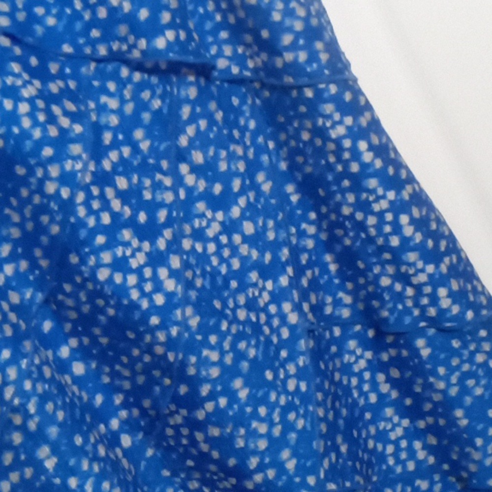 SILK Dress Polka Dot Sleeveless Tiered Diagonal Ruffles Ann Taylor - Picture 3 of 10